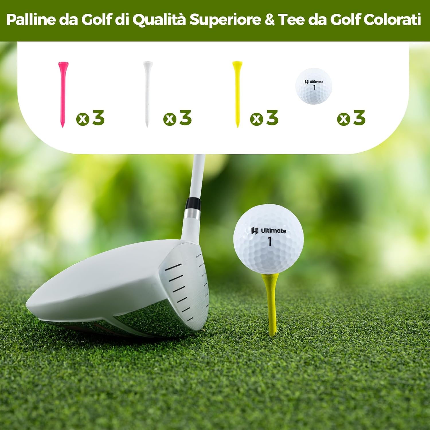 Set Completo da Golf, Tee da Golf, Asciugamano, Cintura da Golf, Cappello da Golf, Attrezzo per Divot, Segnapallina & Borsa Portaoggetti, Scatola Regalo Golf per Uomo e Donna