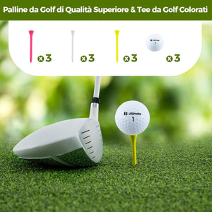 Set Completo da Golf, Tee da Golf, Asciugamano, Cintura da Golf, Cappello da Golf, Attrezzo per Divot, Segnapallina & Borsa Portaoggetti, Scatola Regalo Golf per Uomo e Donna