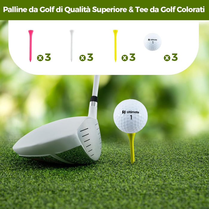 Set Completo da Golf, Tee da Golf, Asciugamano, Cintura da Golf, Cappello da Golf, Attrezzo per Divot, Segnapallina & Borsa Portaoggetti, Scatola Regalo Golf per Uomo e Donna