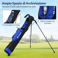 Borsa da Golf Leggera con Supporto, per Campo Pratica, Par 3 e Campi Esecutivi, Borsa da Golf con Tracolla Regolabile, Tasca e Portabottiglie per Donne e Uomini
