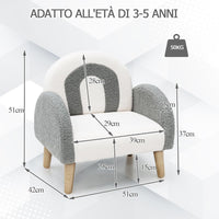 Divano Sedia per Bambini con Tessuto Morbido, Sedia Imbottita con Schiuma ad Alta Elasticità Gambe in Legno Massiccio, Adatta per Asilo Sala, Giochi Camera (grigio)