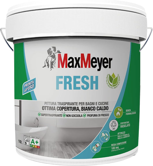 Pittura per Interni BagniCucine FRESH, Bianco Caldo, 10L