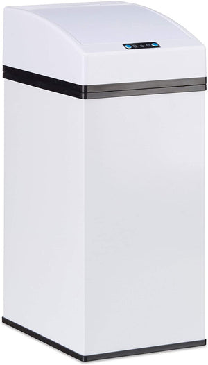 Pattumiera automatica da cucina design sensore coperchio secchio interno 7 litri bianco 13_0002322