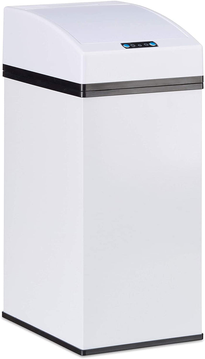 Pattumiera automatica da cucina design sensore coperchio secchio interno 7 litri bianco 13_0002322