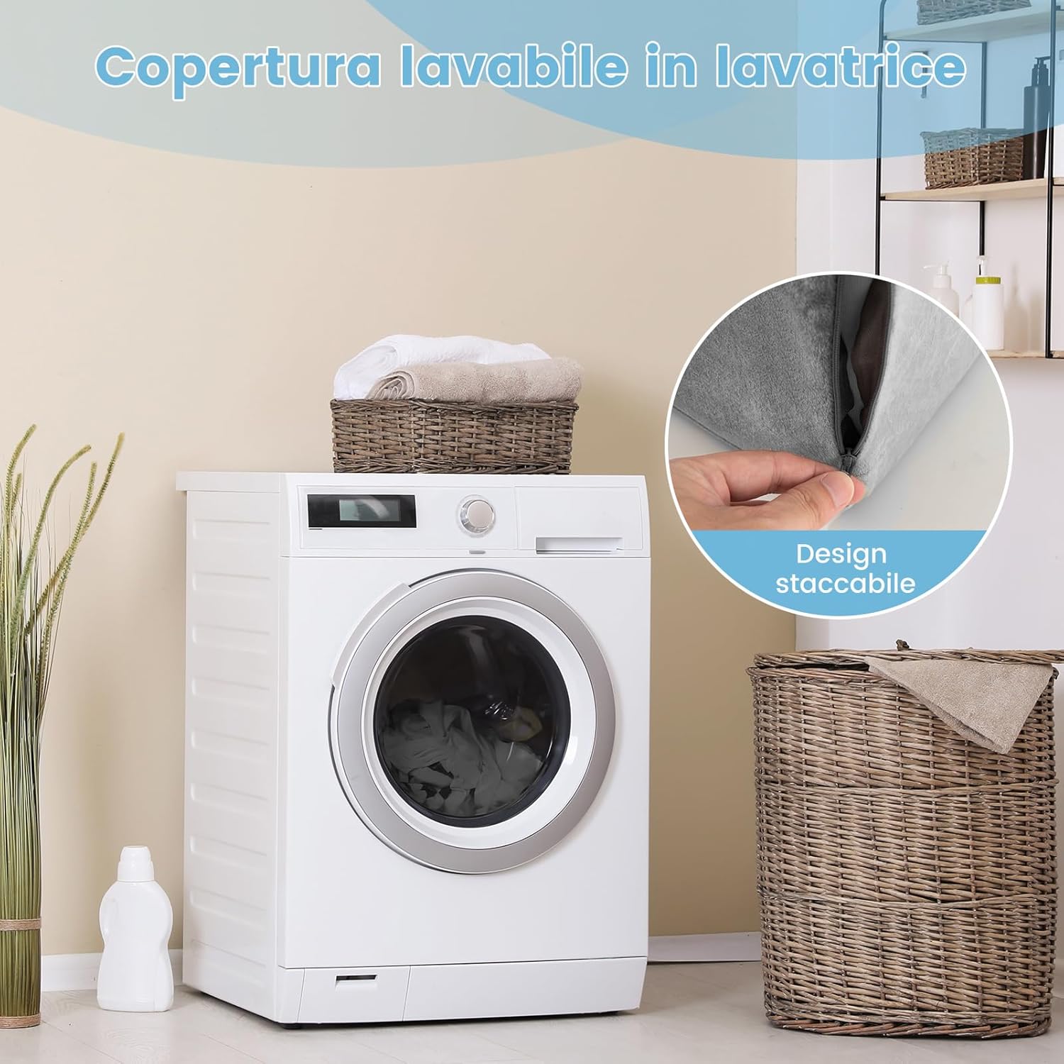 Set di 7 Cuscini per Letto/Divano, Cuscini per Corpo in Memory Foam Regolabili con Copertura Lavabile, Supporto per Testa, Collo, Schiena, Grigio