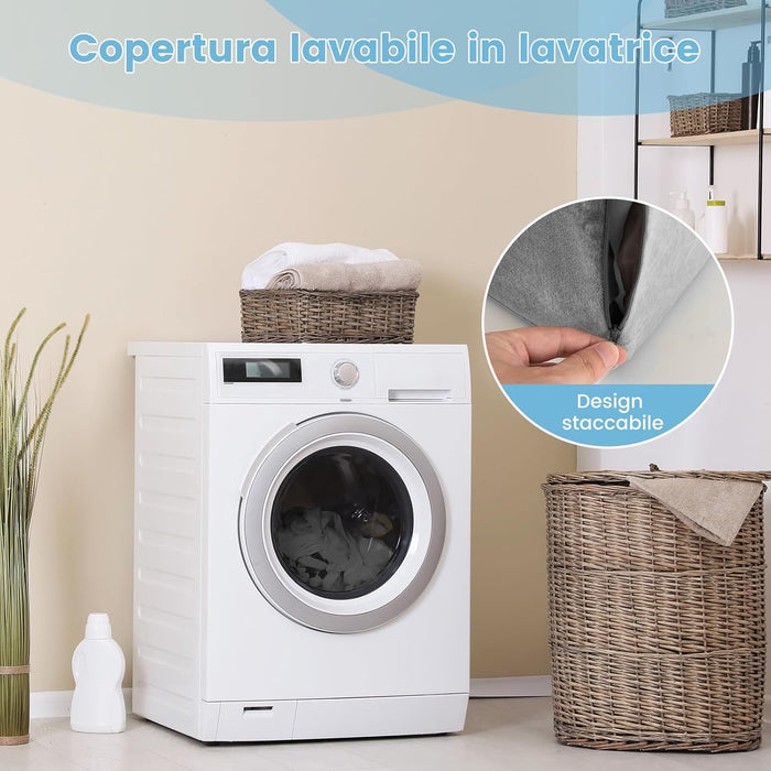 Set di 7 Cuscini per Letto/Divano, Cuscini per Corpo in Memory Foam Regolabili con Copertura Lavabile, Supporto per Testa, Collo, Schiena, Grigio