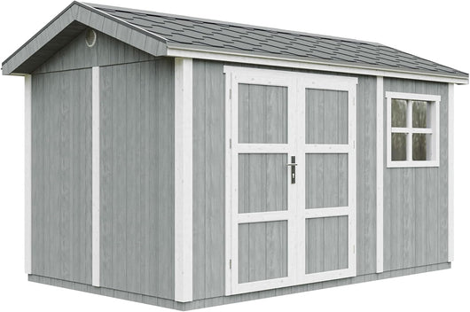 Casetta da giardino di qualit? premium 8,68 m² - H252x250x412 cm - Timbela M914A-CAVERN STEEL