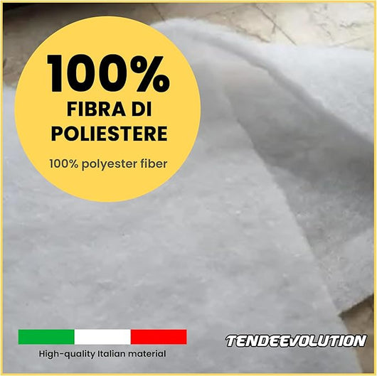 Ovatta Sintetica Resinato al Metro - Altezza 2,1m, Spessore 1cm, 100g - Ideale per Imbottitura, Trapunte, Riempimento Tessuto e Pupazzi