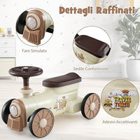Auto a Spinta per Bambini, macchina cavalcabile con Suono e Spazio di Archiviazione, Auto Scorrevole a Piedi con Volante per Bambini 19-36 Mesi (Beige)