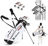 Set Completo di Mazze da Golf con Sacca a Treppiede, Include con Driver 1 da 460CC, Legno 3, Ibrido, Ferri 5, 6, 7, 8, 9, P, S, Putter e Copertura Antipioggia per Destrimani