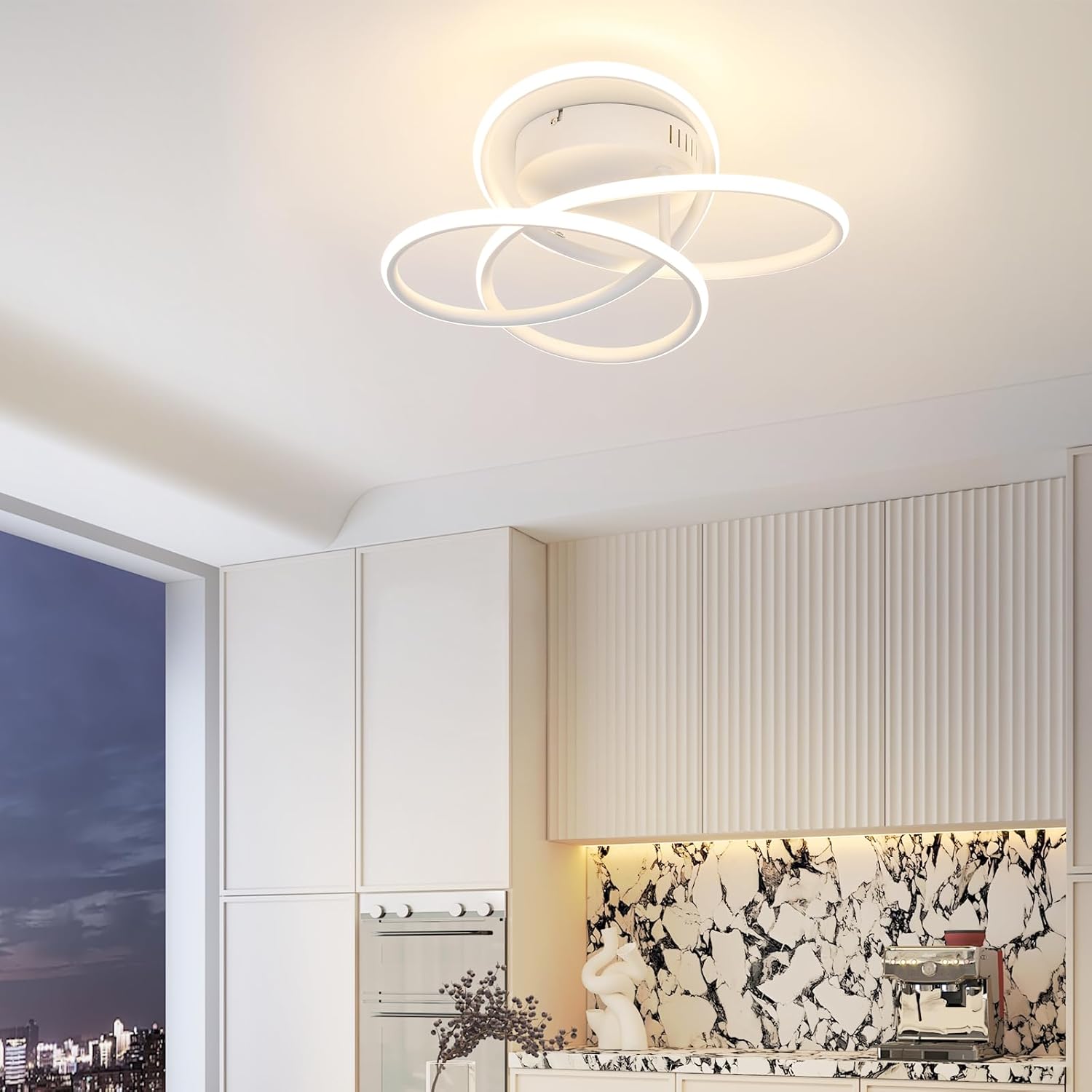 ZMH Lampada da soffitto plafoniera LED metallo 36 cm forma farfalla dimmerabile per soggiorno