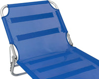 Tomaino Lettino mare Brandina prendisole pieghevole alluminio con maniglie colore blu