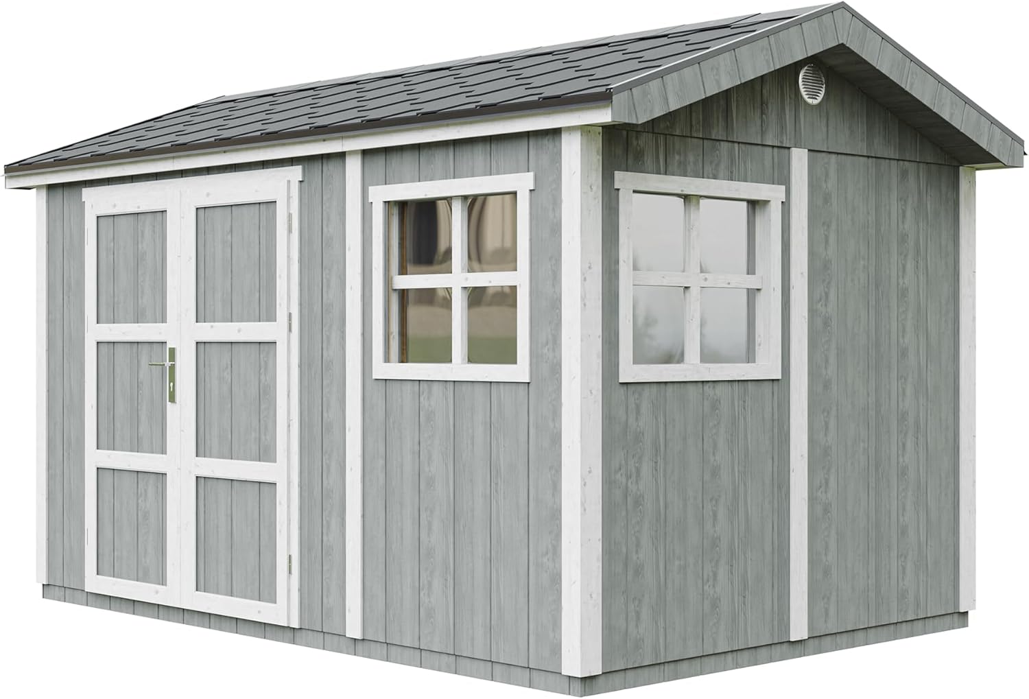 Casetta da giardino di qualit? premium 8,68 m² - H252x250x412 cm - Timbela M914A-CAVERN STEEL