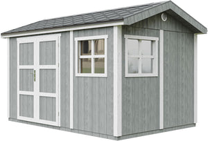 Casetta da giardino di qualit? premium 8,68 m² - H252x250x412 cm - Timbela M914A-CAVERN STEEL