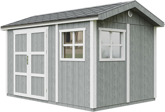 Casetta da giardino di qualit? premium 8,68 m² - H252x250x412 cm - Timbela M914A-CAVERN STEEL