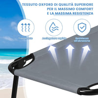 Brandina Campeggio, Letto da Campeggio Pieghevole Portatile con Telaio in Metallo e Piedini Antiscivolo, per Campeggio, Spiaggia, Prato, Ufficio, Grigio