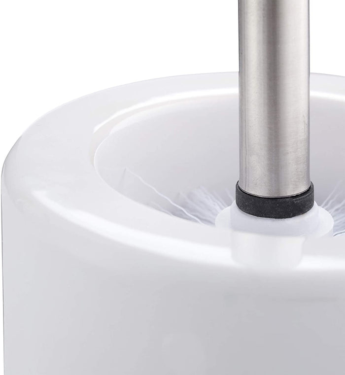 Porta scopino in ceramica con scopino e testina intercambiabile in manico tondo in metallo bianco 13_0002143_2