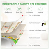 Tappeto Gioco per Bambini Pieghevole, Tappeto per Pavimento Grande da 200 x 180 cm con Borsa da Trasporto per Interni ed Esterni, Tappeto Impermeabile e Reversibile per Bambini, Neonati