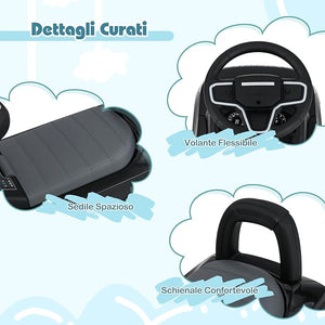 Macchinina Cavalcabile per Bambini, Macchina a Spinta con Clacson, Suoni del Motore e Spazio di Stoccaggio, Auto Giocattolo per Bambini da 1-3 Anni (Nero)