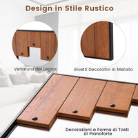 Specchio da Parete Rettangolare 66x100 cm, Specchio da Bagno con Cornice a Tastiera di Pianoforte, Gancio Bidirezionale, Specchio Moderno per Soggiorno Camera da Letto Ingresso