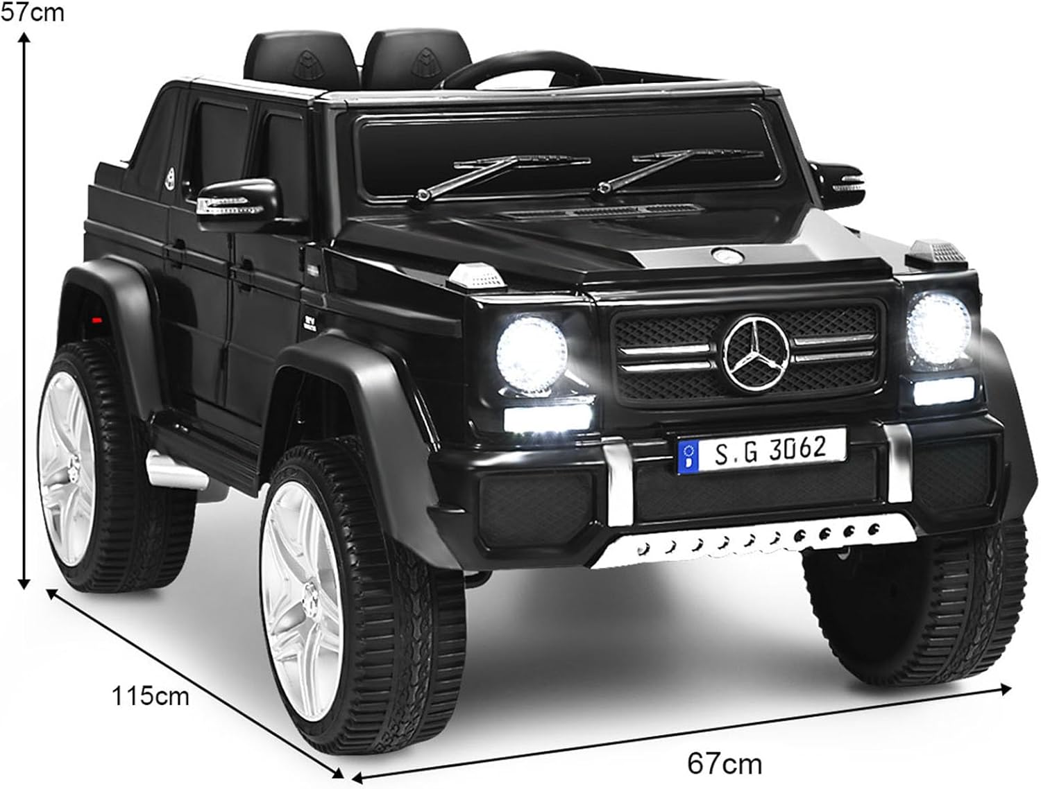 Mercedes Benz Macchina Elettrica per Bambini 12V, Veicolo Elettrico con Luci LED e Chiusura di Sicurezza, Macchina Cavalcabile per Bambini 3-8 Anni (Nero)