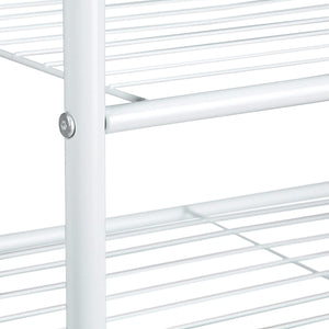 Appendiabiti asta appendiabiti portaoggetti 2 scomparti portascarpe stivali 162 cm in metallo bianco 13_0002133_2