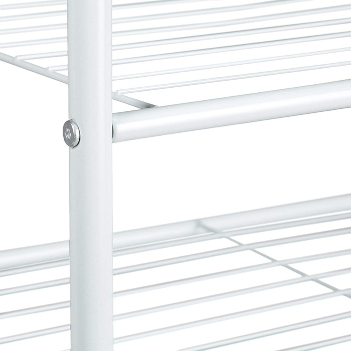 Appendiabiti asta appendiabiti portaoggetti 2 scomparti portascarpe stivali 162 cm in metallo bianco 13_0002133_2