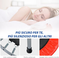 Trampolino per Bambini e Adulti, Tappeto Elastico Pieghevole e Regolabile in 4 Altezze con Maniglia, Capacità di Carico 150 kg