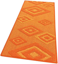 Tappeto Cucina Rombi .3D 57x40 Cm Assorbente Morbido Moderno Antiscivolo Arancione