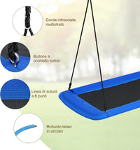 Altalena da Giardino per Bambini, Altalena 150cm con Struttura in Acciaio, Con Corde Regolabili, Adatta per Portico Cortile Giardino (Blu)