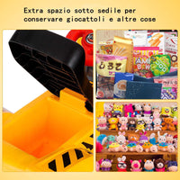 Ruspa Elettrica Multifunzione per Bambini, Escavatore Giocattolo Cavalcabile Elettrica, con Pietra ed Casco, Regalo per Bambini 3 Anni+, 89x45x30 cm
