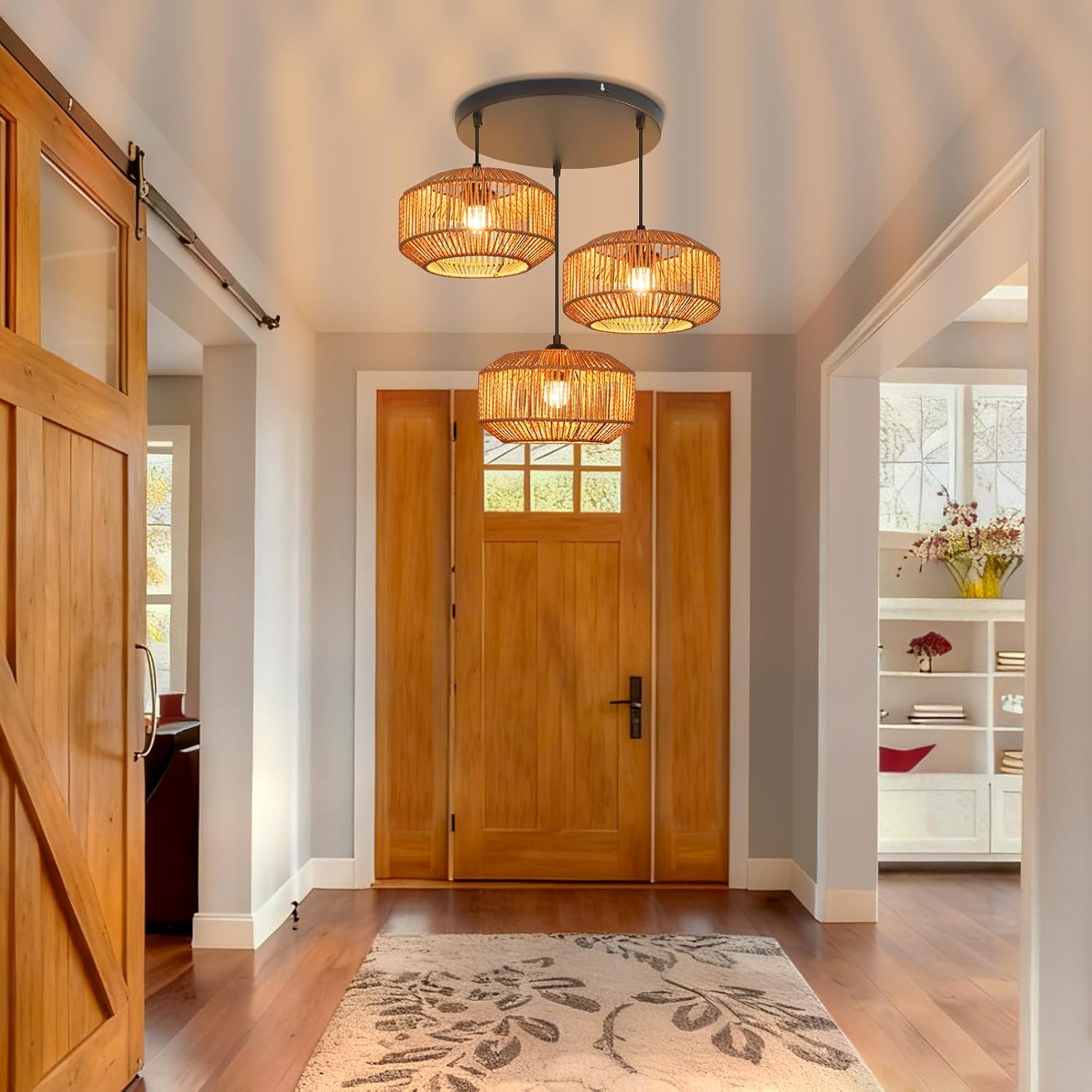 Lampada a sospensione ZMH vintage a 3 luci E27 (lampadina non inclusa)