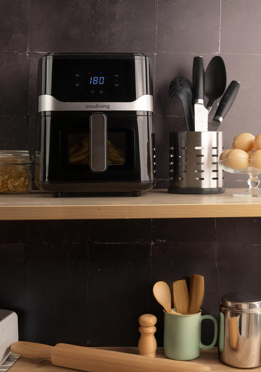 Innoliving Friggitrice ad Aria 5 Litri INN-890 con Pannello Digitale Touch, 7 Programmi Preimpostati, Finestra di Controllo e Luce Interna