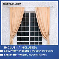 Coppia di Supporti per Bastone Tende in Legno, Diametro 35mm, Colore Olmo, Lunghezza 15cm, 100% Legno di Alta Qualità, Made in Italy