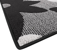 Tappeto Cucina 3D Fiore 57x230 cm Tridimensionale Morbido Moderno Passatoia Antiscivolo Nero