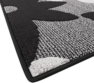 Tappeto Cucina 3D Fiore 57x230 cm Tridimensionale Morbido Moderno Passatoia Antiscivolo Nero