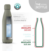 The Steel Bottle Bottiglia termica in Acciaio Inox Capacità 500 ml Chiusura Ermetica - Grey