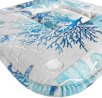 Set 4 Cuscini Sedia Cotone Con Lacci Lavabili Morbidi Universali Coprisedia Spiaggia Stella Marina