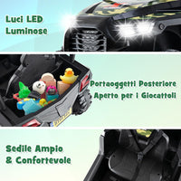 24V Macchina Elettrica per Bambini, UTV Elettrico con Telecomando Cintura di Sicurezza a 3 Punti, 3 Velocità 2,5-4,5 km/h, Partenza Lenta, Veicolo per Bambini di 3-8 Anni (Nero+verde)