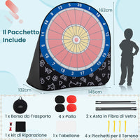 Grande Bersaglio per Freccette per Bambini, Freccette Bersaglio Pieghevole con 4 Palloni e Borsa da Trasporto, Adatto per Giardino, Prato, Festa e Scuola