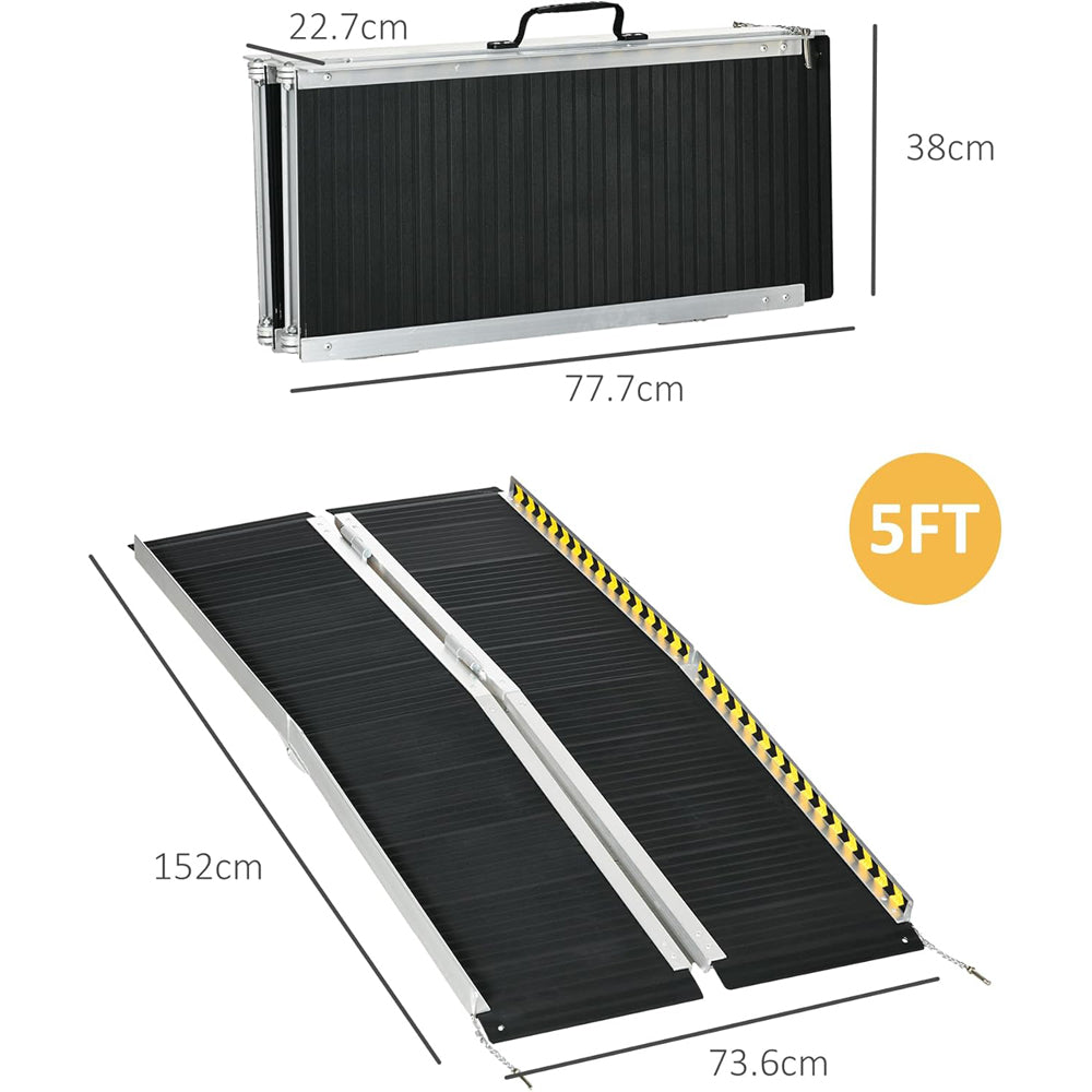 RAMPA X SEDIA A ROTELLE PIEGHEVOLE E ANTISCIVOLO CAPACITA' 272KG 152x73cm HOMCOM