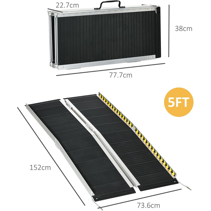 RAMPA X SEDIA A ROTELLE PIEGHEVOLE E ANTISCIVOLO CAPACITA' 272KG 152x73cm HOMCOM
