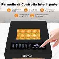 Essiccatore Alimentare 850W Con 10 Vassoi Inox, 10 Programmi, Temperatura da 30 a 75℃, Funzione Timer 48h, Disidratatore per Frutta, Carne, Verdure, Erbe