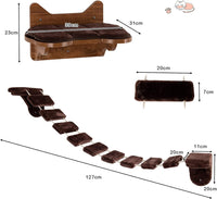 Scaletta per Gatti Montata al Muro, Letto di Legno per Gatti con Scaletta, Durevole e Stabile, Centro Attività da Interno per Gatti, Facile da Montare