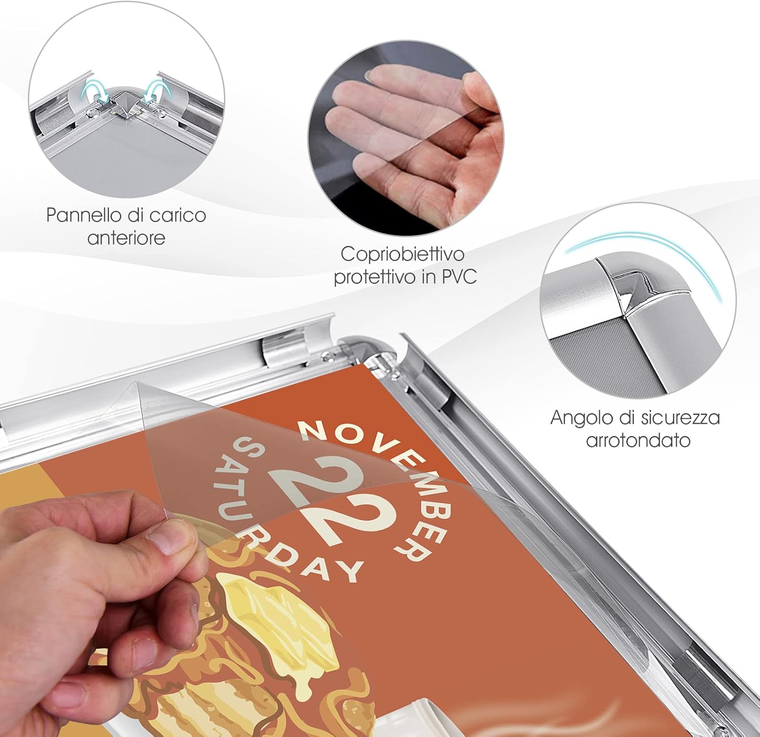 A4 / A3 Supporto Poster Espositore da Pavimento Supporto Menù Pubblicità in Metallo, Girevole e Regolabile in Altezza