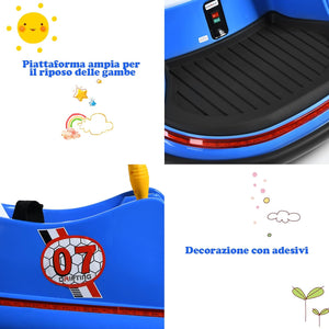 Veicolo Elettrico Macchina Elettrica Design Autoscontro per Bambini, Girevole a 360°, con Luci e Musica, con Telecomando, per Bambini 2-5 Anni (Blu)