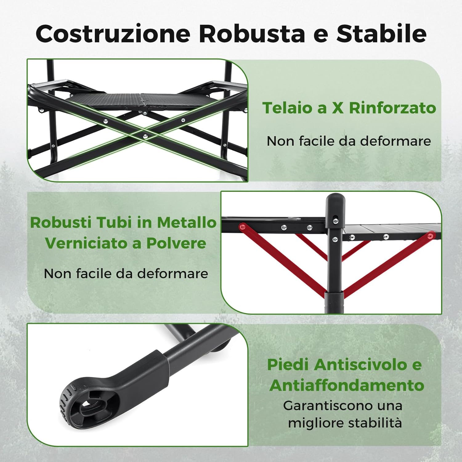 Tavolo da Campeggio Pighevole, Tavolo da Cucina Portatile con 4 Tavoli Laterali, Tavolo da Cucina per Picnic con Mensola Portaoggetti, Borsa