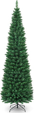 Albero di Natale 150/180/210/240 cm, Albero di Natale Slim con 220/400/700/1000 Rami Folti e Realistici e Base in Metallo, Albero di Natale Artificiale per Casa e Negozio, Verde (210 cm)