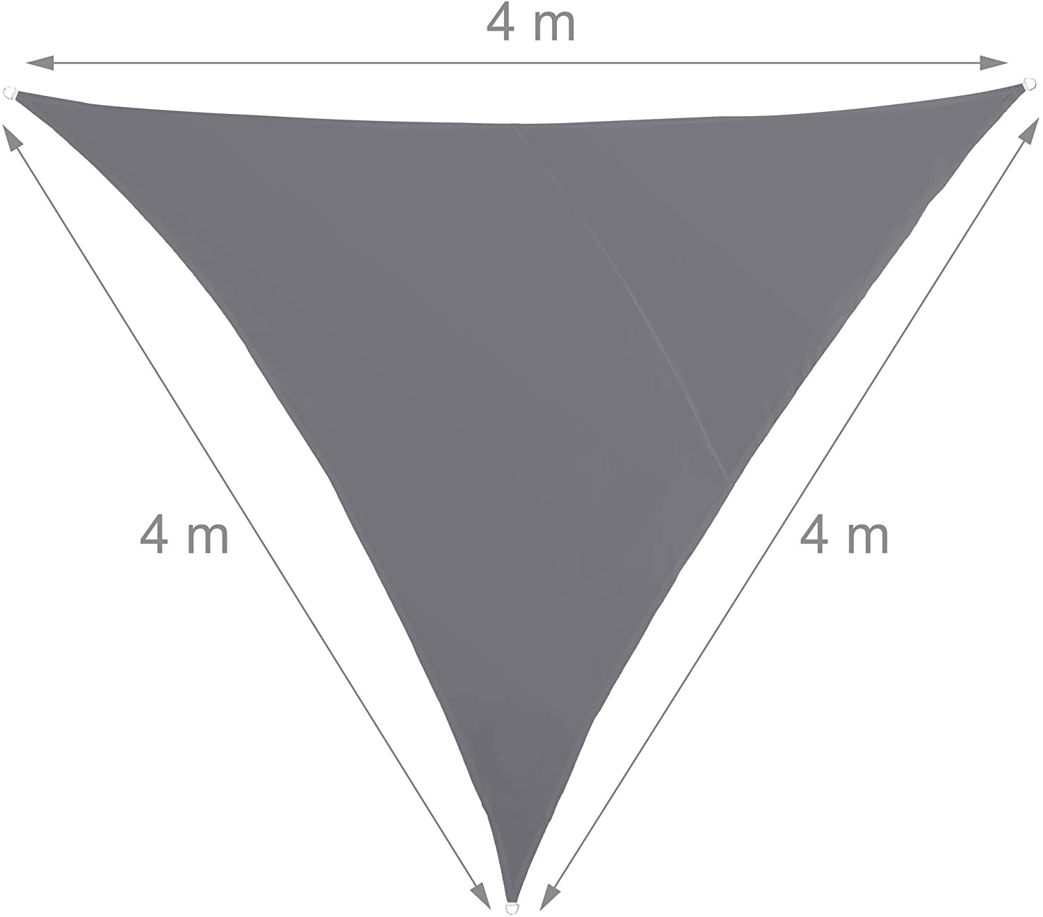 Vela ombreggiante triangolare 4 x 4 x 4 m grigia 13_0002940_2