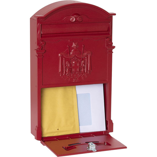 Cassetta postale per posta artistica alluminio esterno rossa 260x410x90 mm vulcania